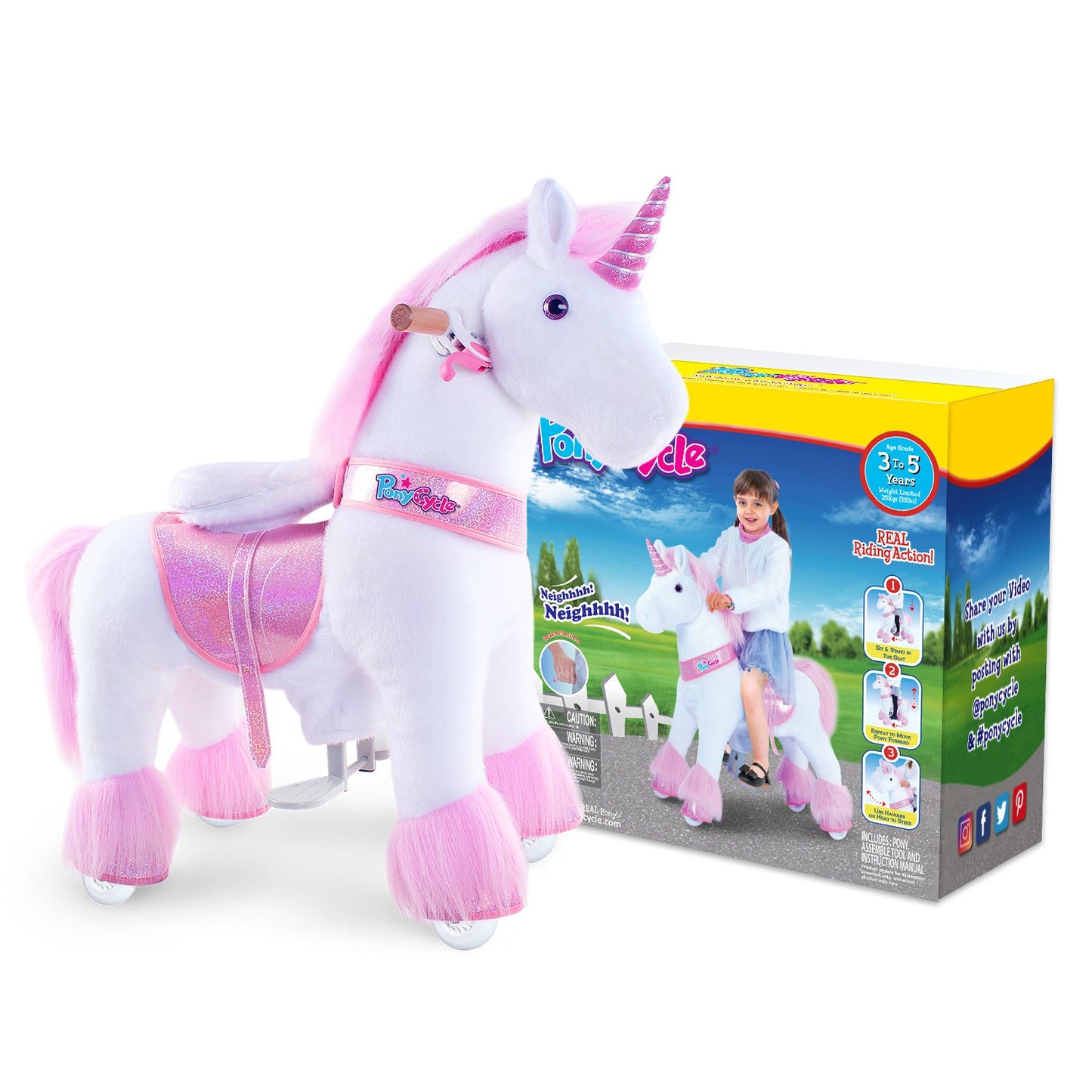Aufsitz Plüsch Einhorn 3-4 Jahre Pink
