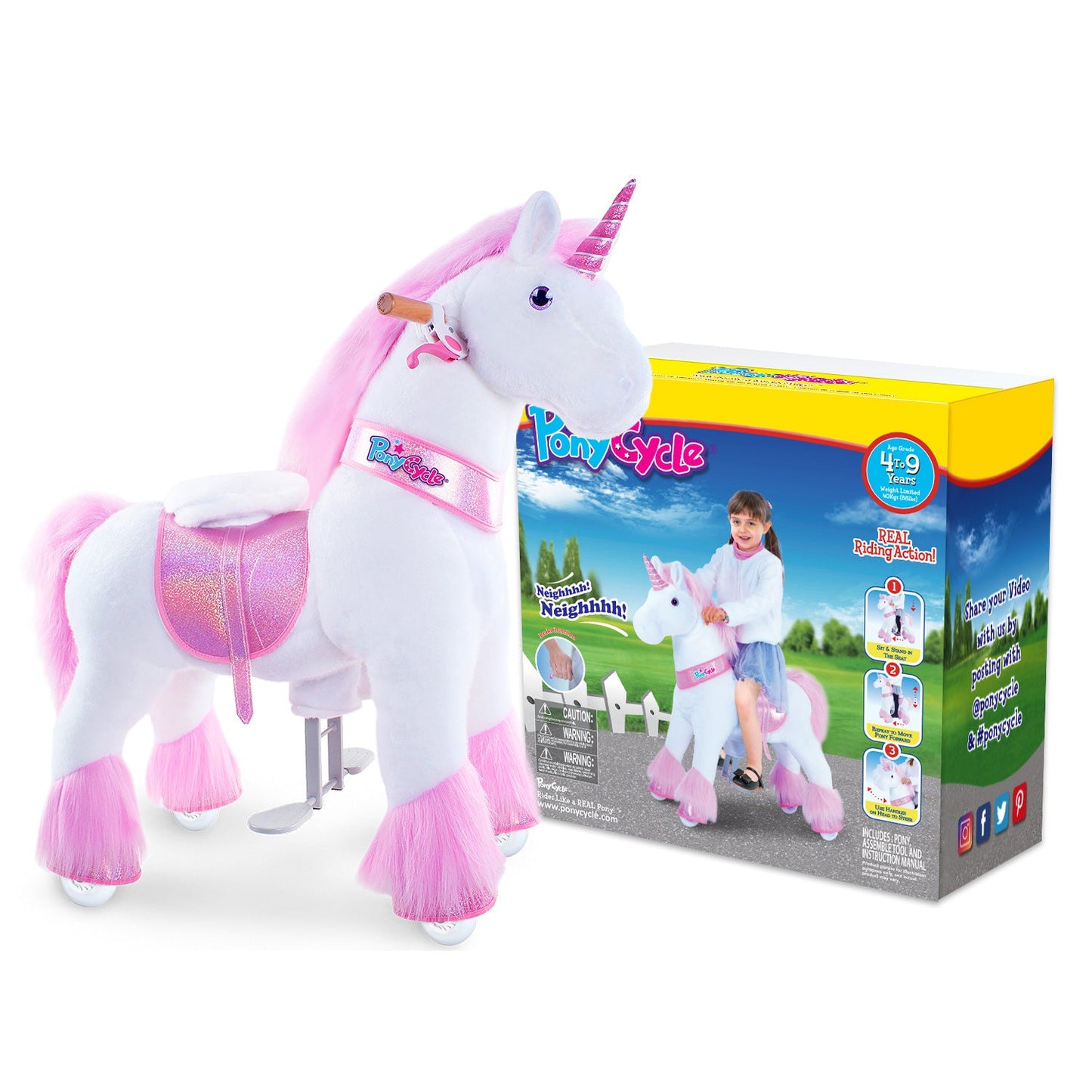 Aufsitz Plüsch Einhorn Alter 4-7 pink