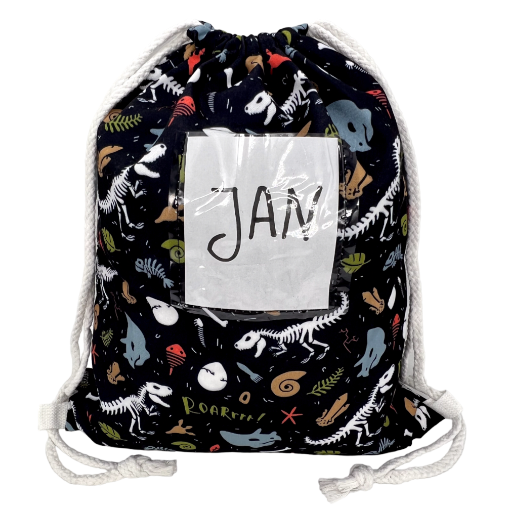 Kinder Turnbeutel Dino Skelett Tasche