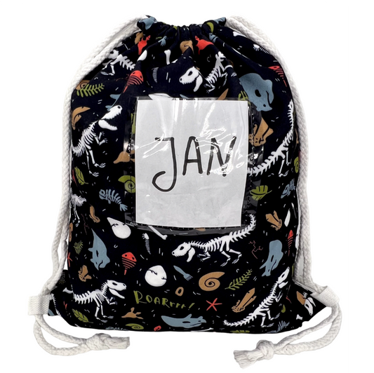 Kinder Turnbeutel Dino Skelett Tasche