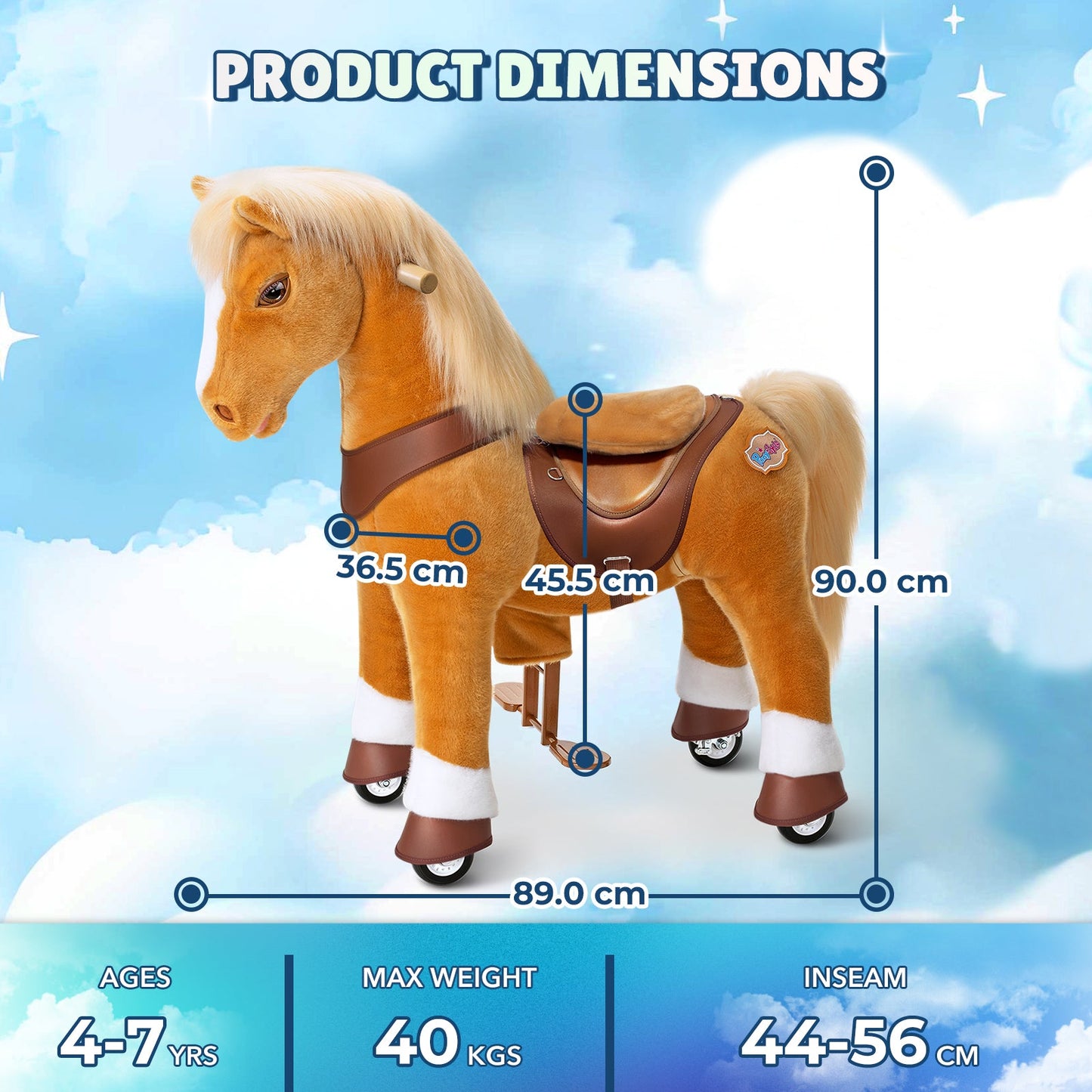 Modell Y®, hellbraunes Reitpferd, Spielzeug für 4–7 Jahre