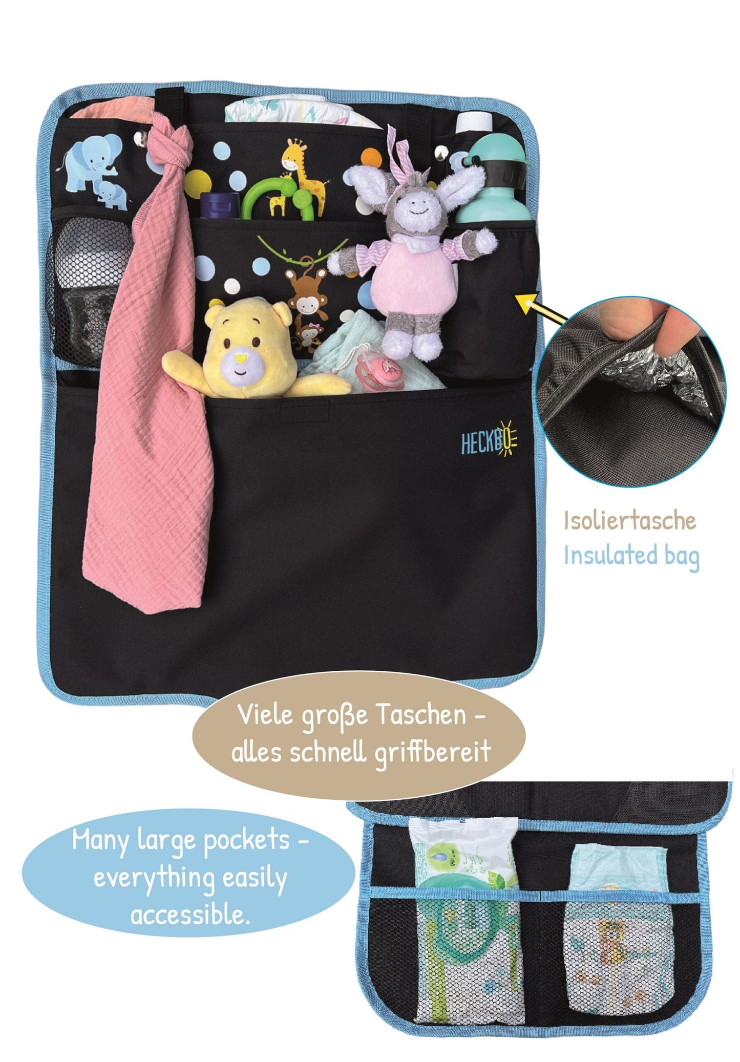 Kinder Autositz Sitzauflage Baby Tiere Mama