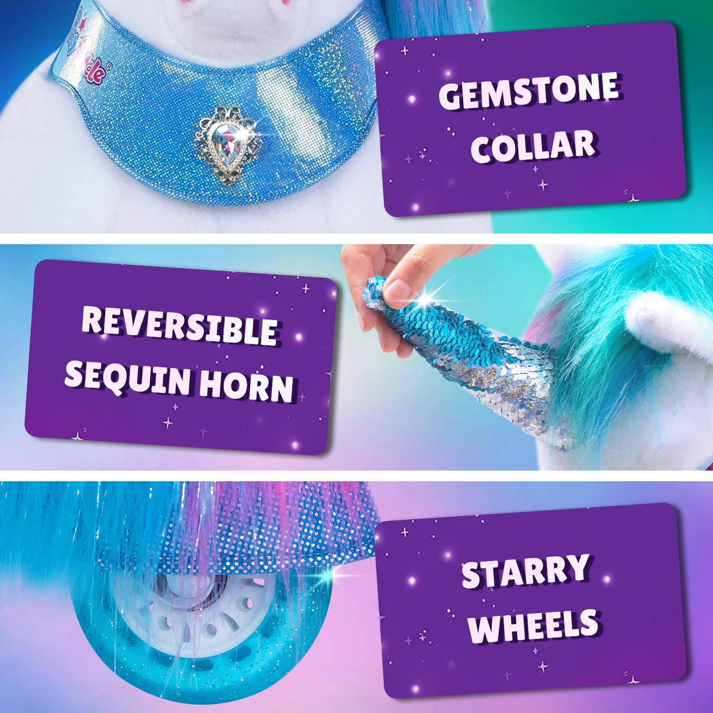 Modell Y® Regenbogen-Einhorn-Reitspielzeug für 3–4 Jahre