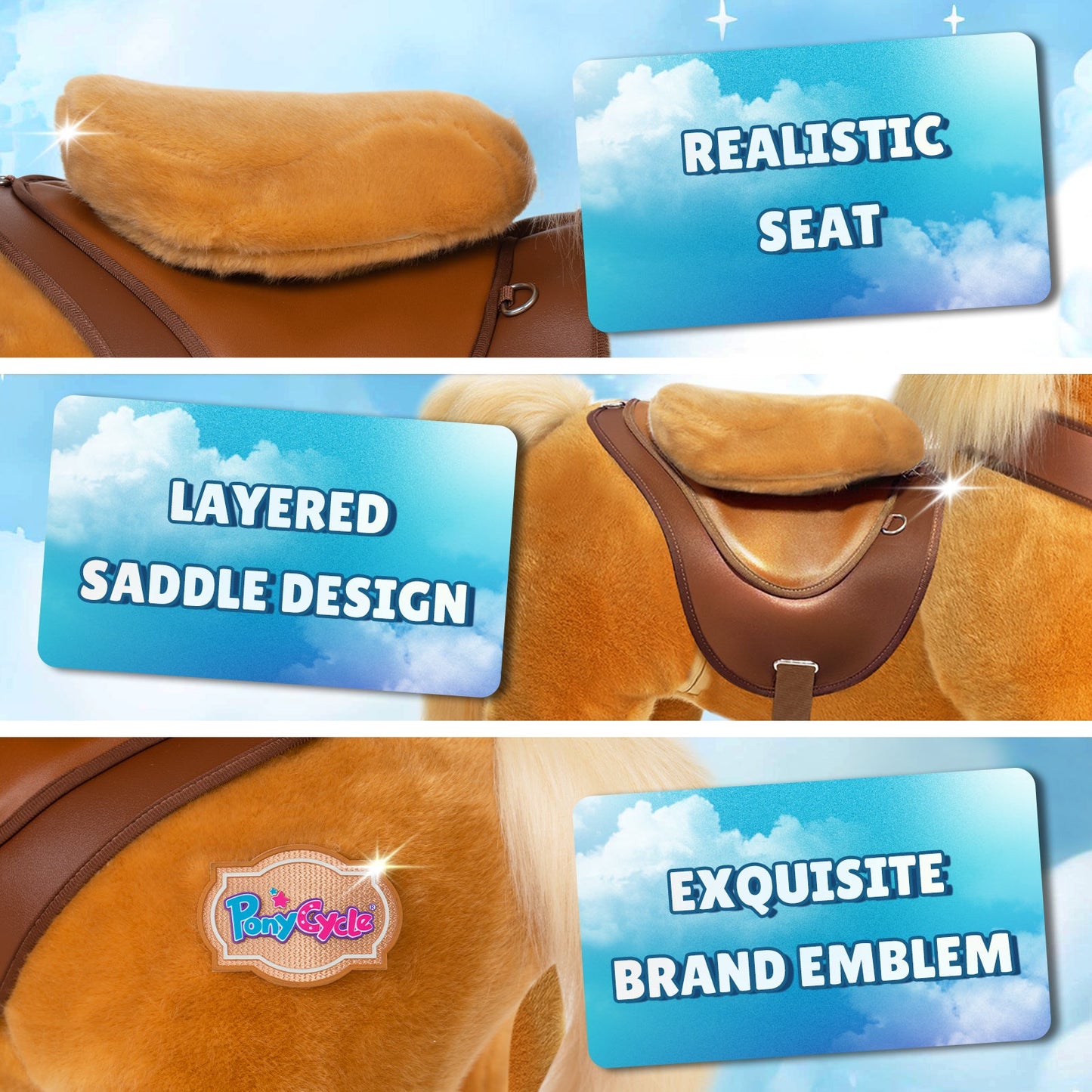 Modell Y®, hellbraunes Reitpferd, Spielzeug für 3–4 Jahre