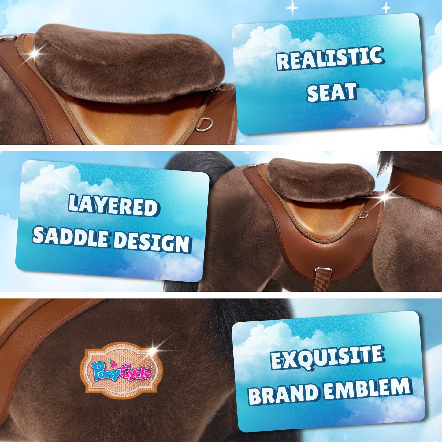 Modell Y®, schokoladenbraunes Reitpferd, Spielzeug für 3–4 Jahre