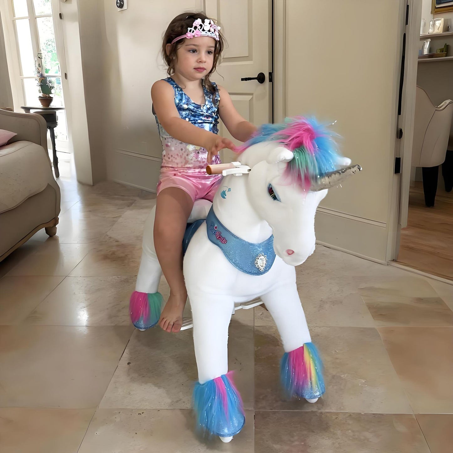 Modell Y® Regenbogen-Einhorn-Reitspielzeug für 4–7 Jahre