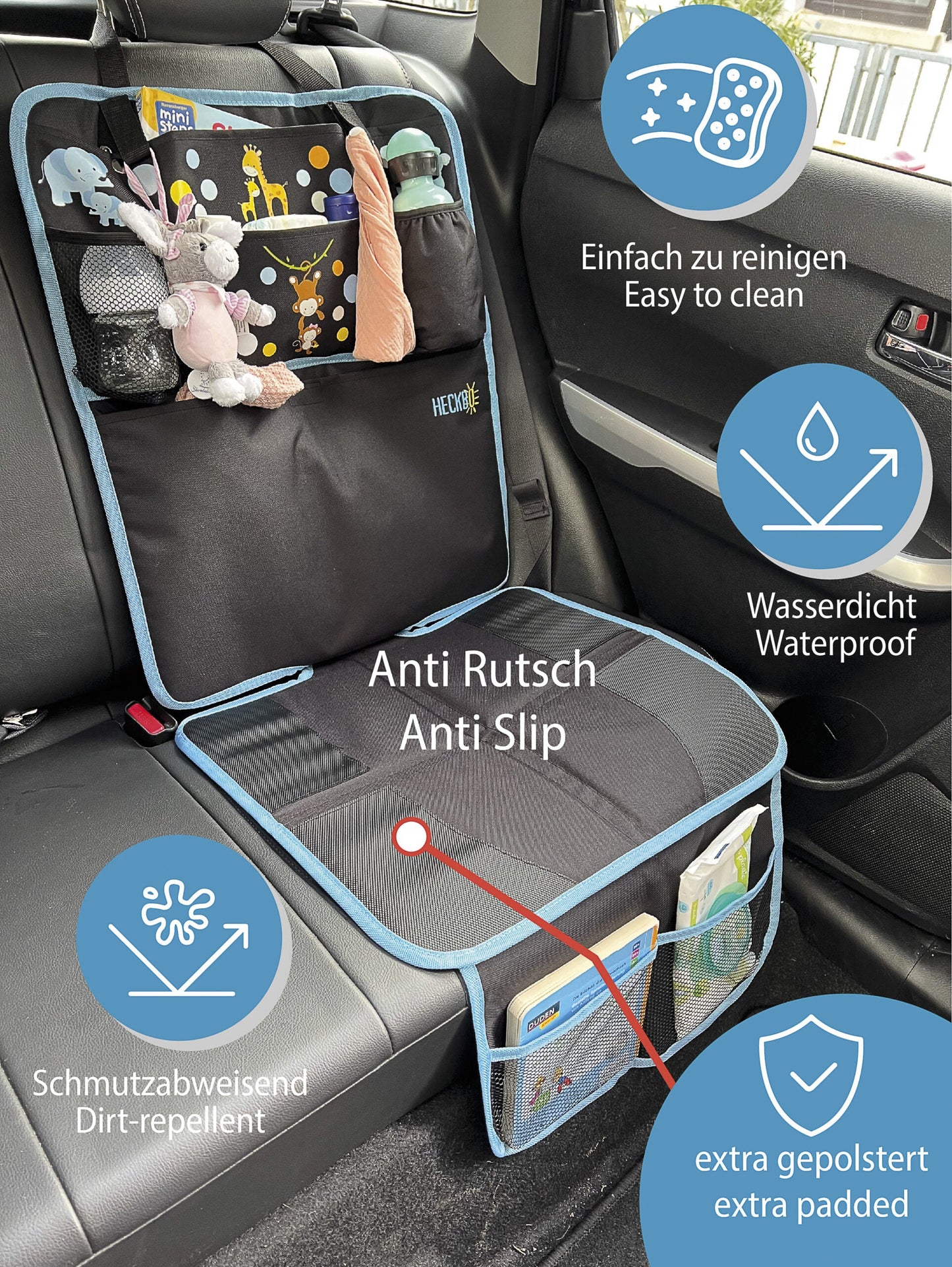 Kinder Autositz Sitzauflage Baby Tiere Mama