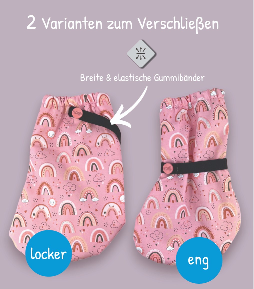 Regenfüßlinge mit Vlies - Regenbogen