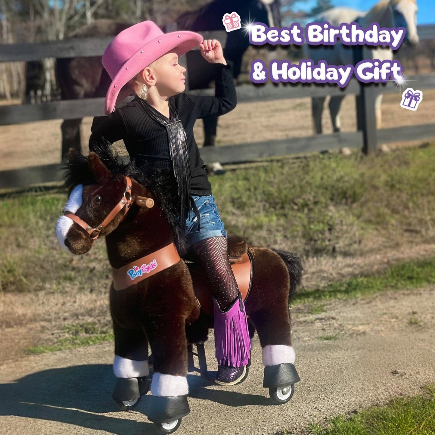 Aufsitzpferdespielzeug Alter 3-4 Schokolade