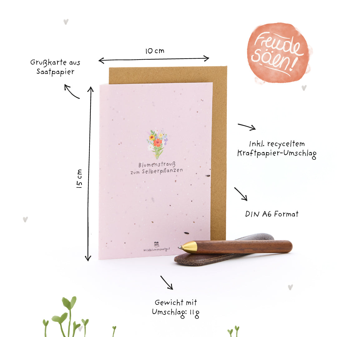 Grußkarte - Blumenstrauß zum Selberpflanzen