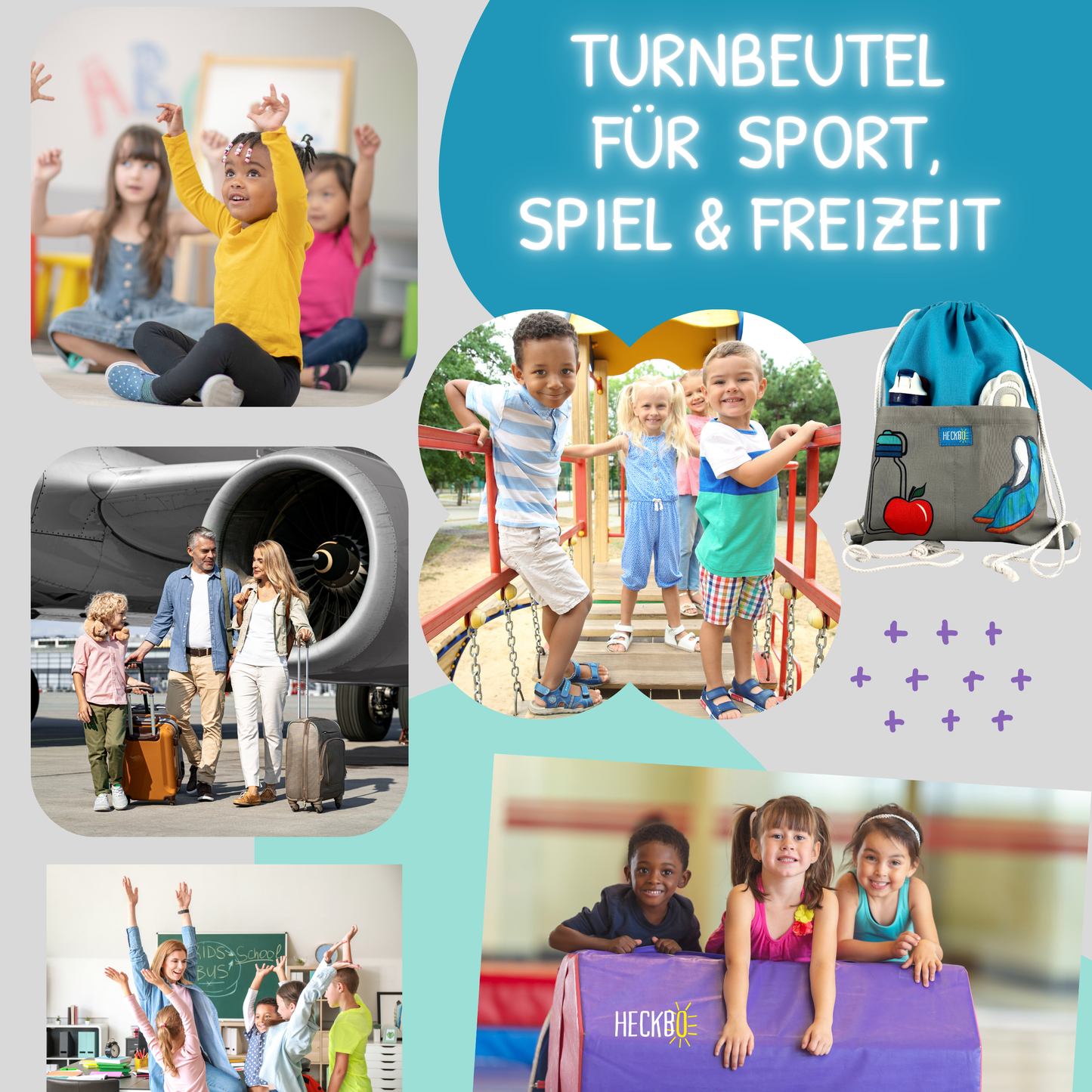 Kinder Turnbeutel 2 Taschen