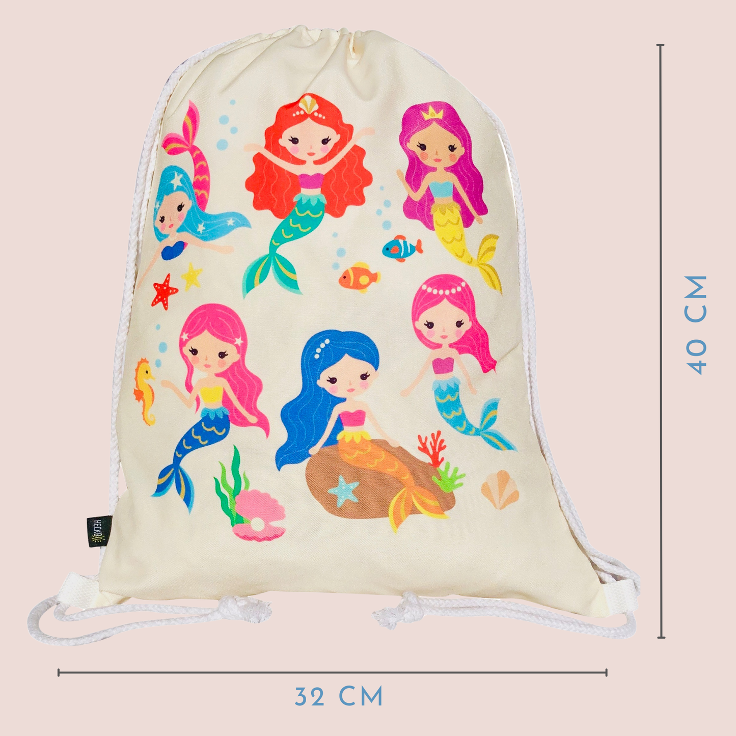 Turnbeutel Meerjungfrau beige