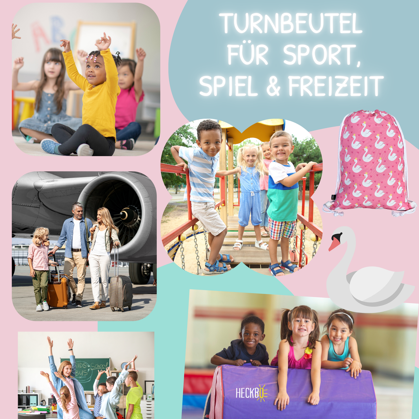 Kinder Turnbeutel Schwan