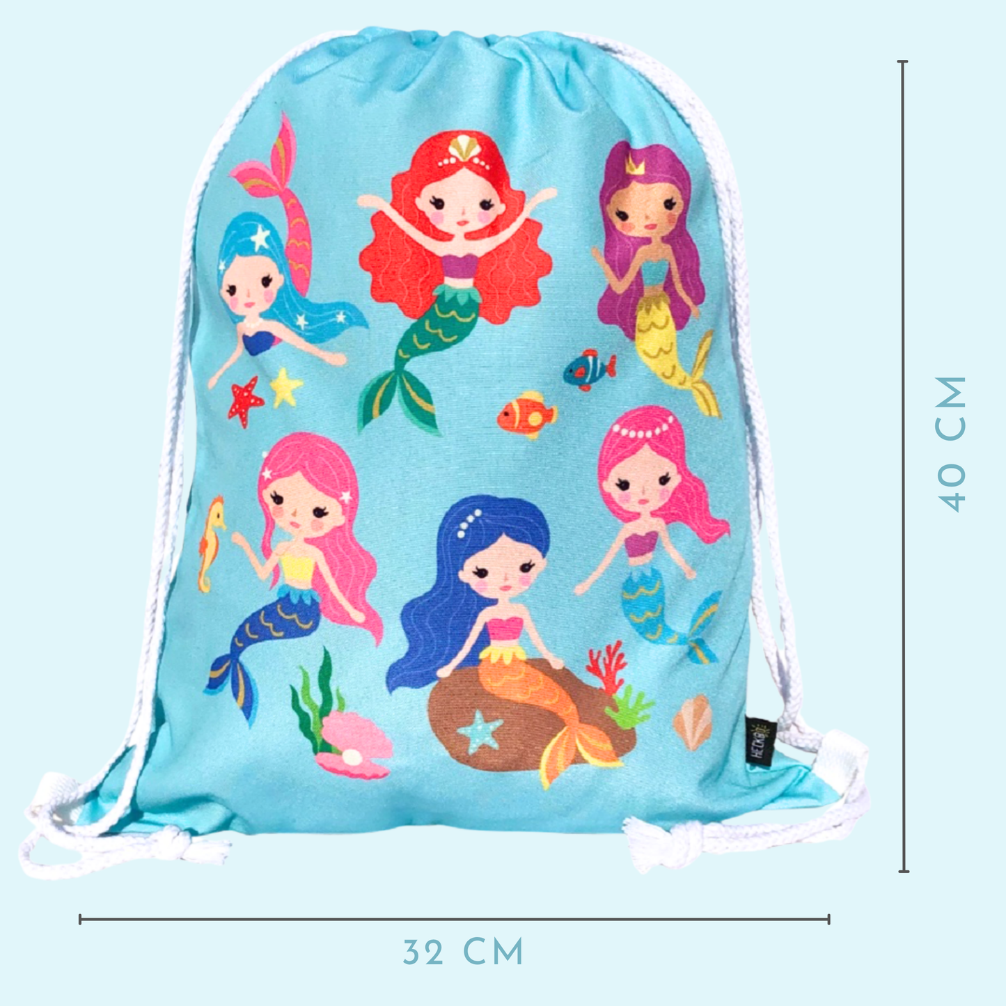 Turnbeutel Meerjungfrau türkis