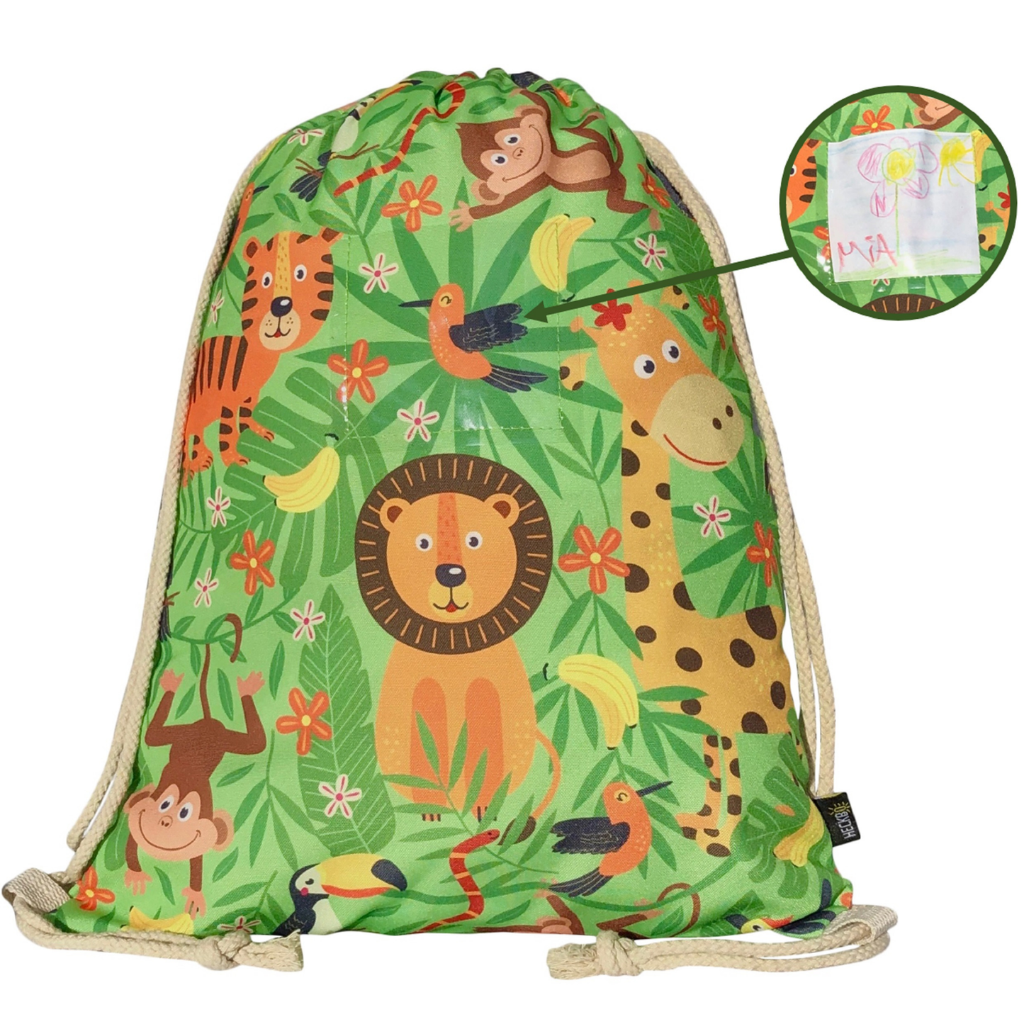 Kinder Turnbeutel Dschungel mit Fenster