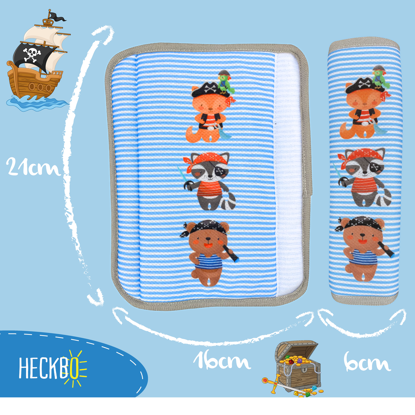 Auto Gurtschutz Piraten-Tiere