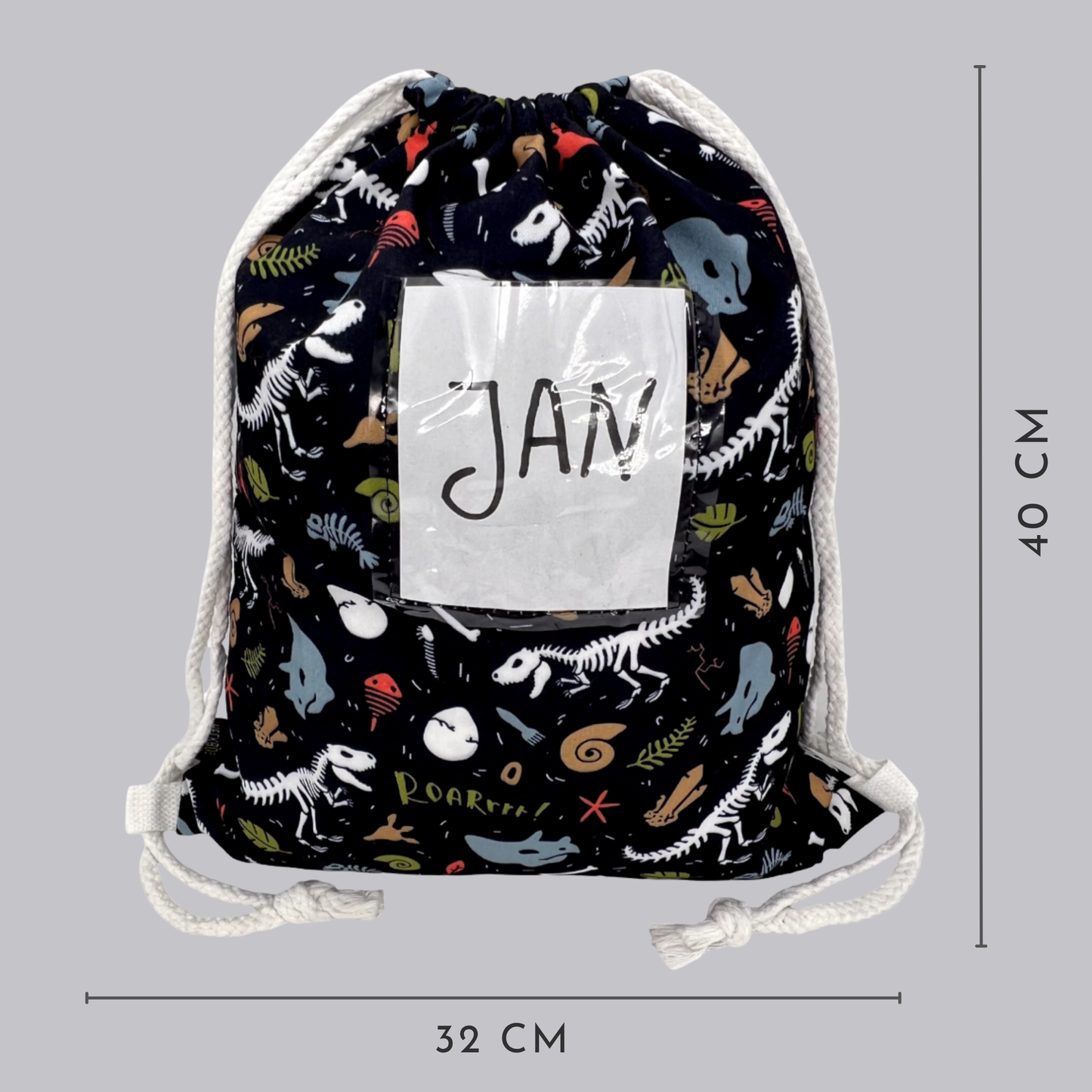 Kinder Turnbeutel Dino Skelett Tasche