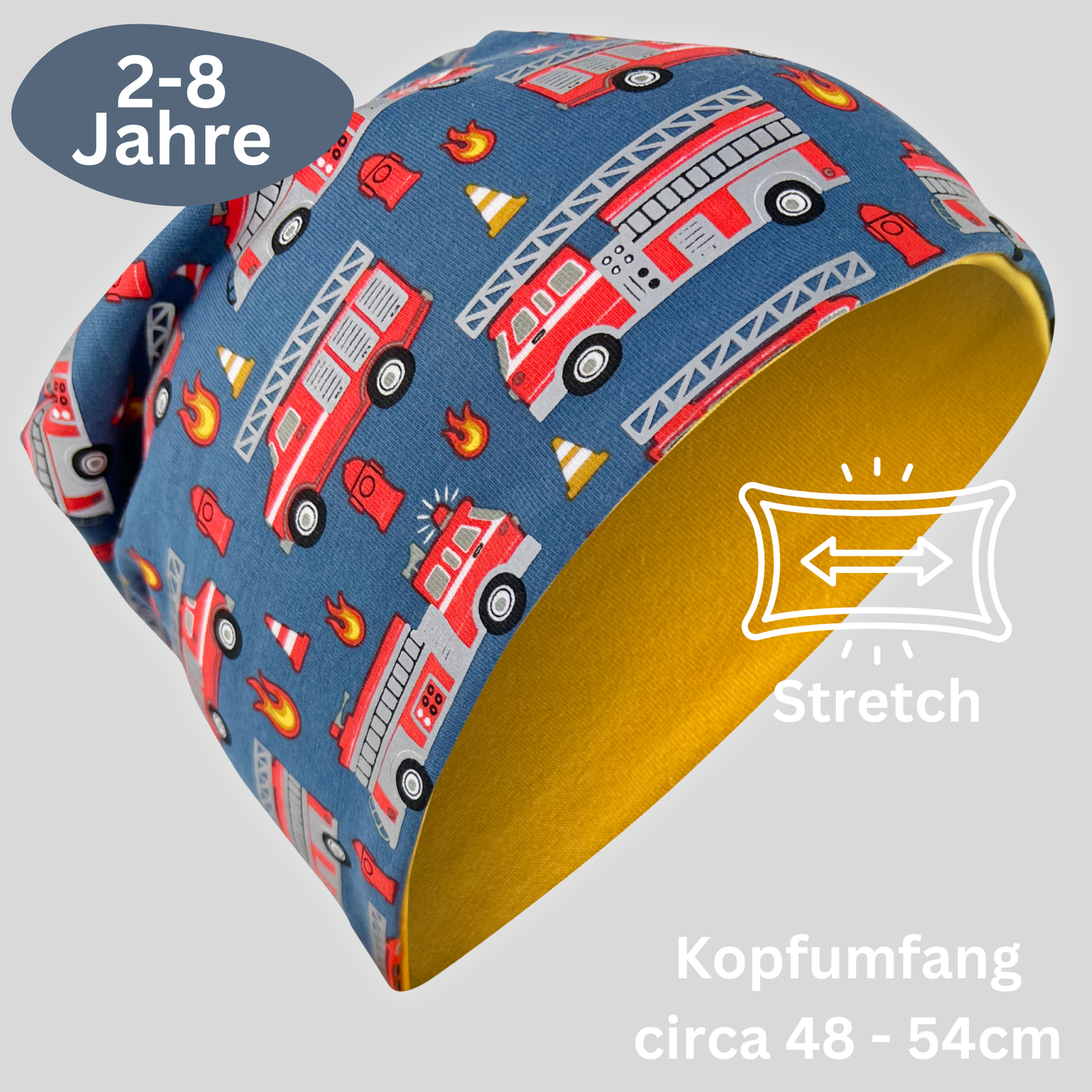 Kinder Reflektor Mütze & Loop - Feuerwehr