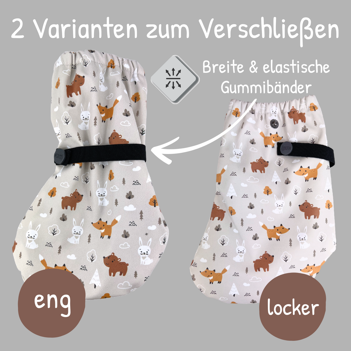 Füßlinge ohne Innen-Futter - Waldtiere