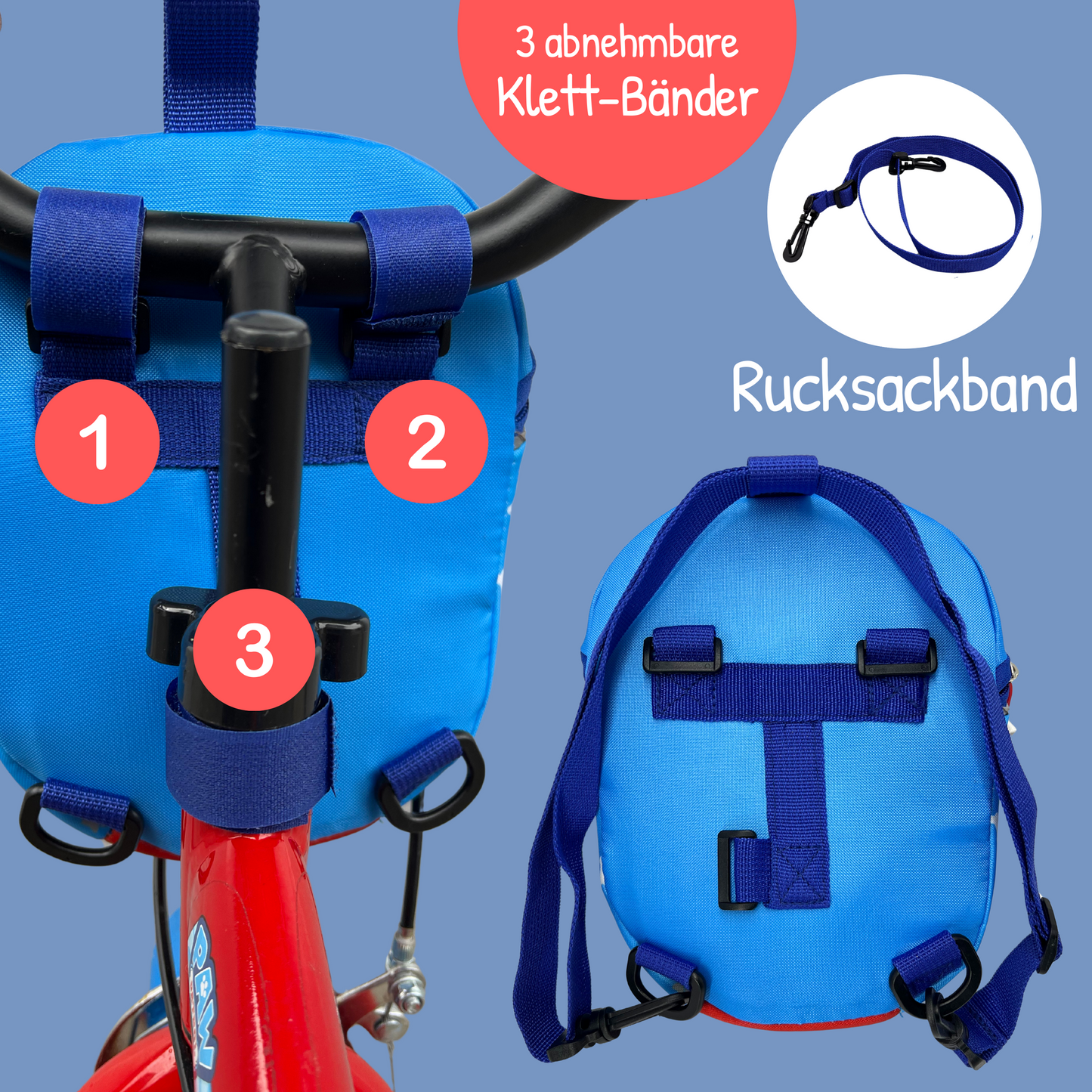 2 in 1 Fahrradtasche & Rucksack - Hund
