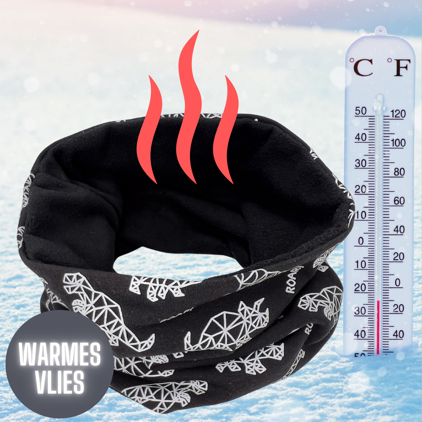 Kinder Reflektor Mütze & Loop Dinosaurier