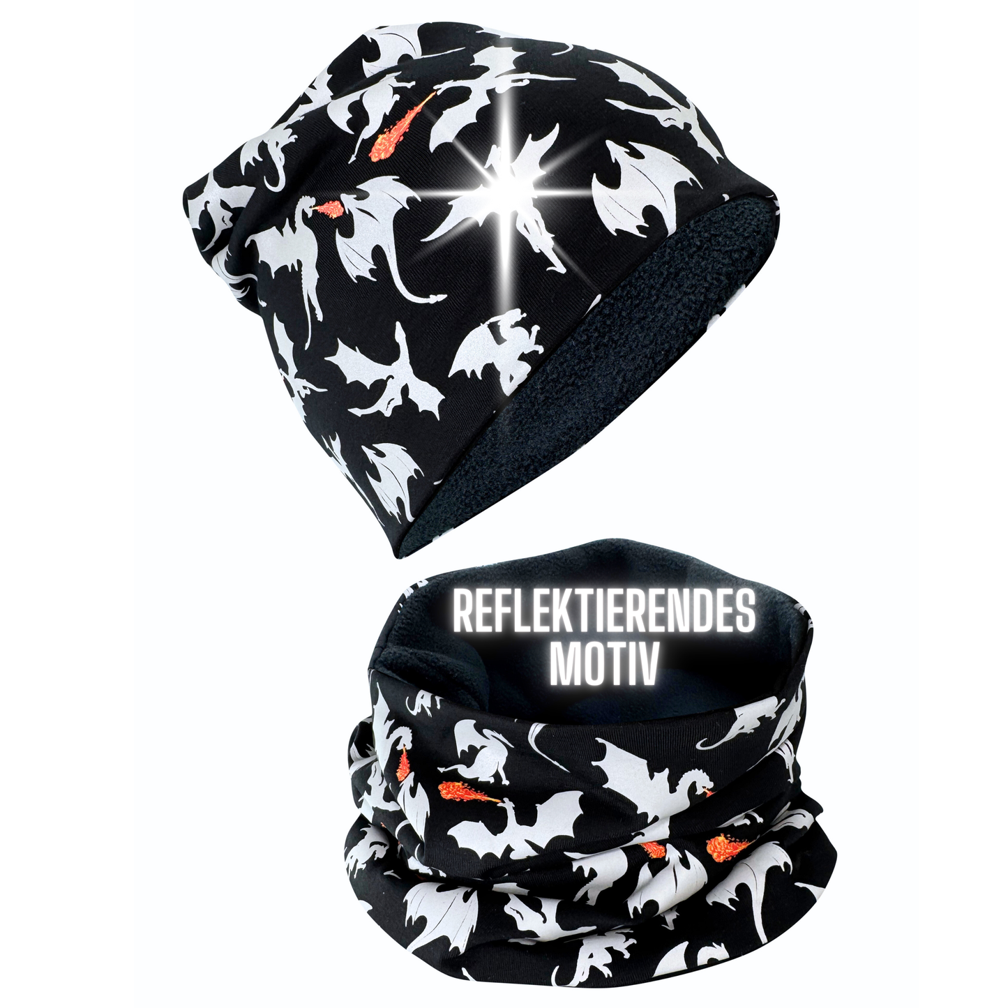 Kinder Reflektor Mütze & Loop Drachen