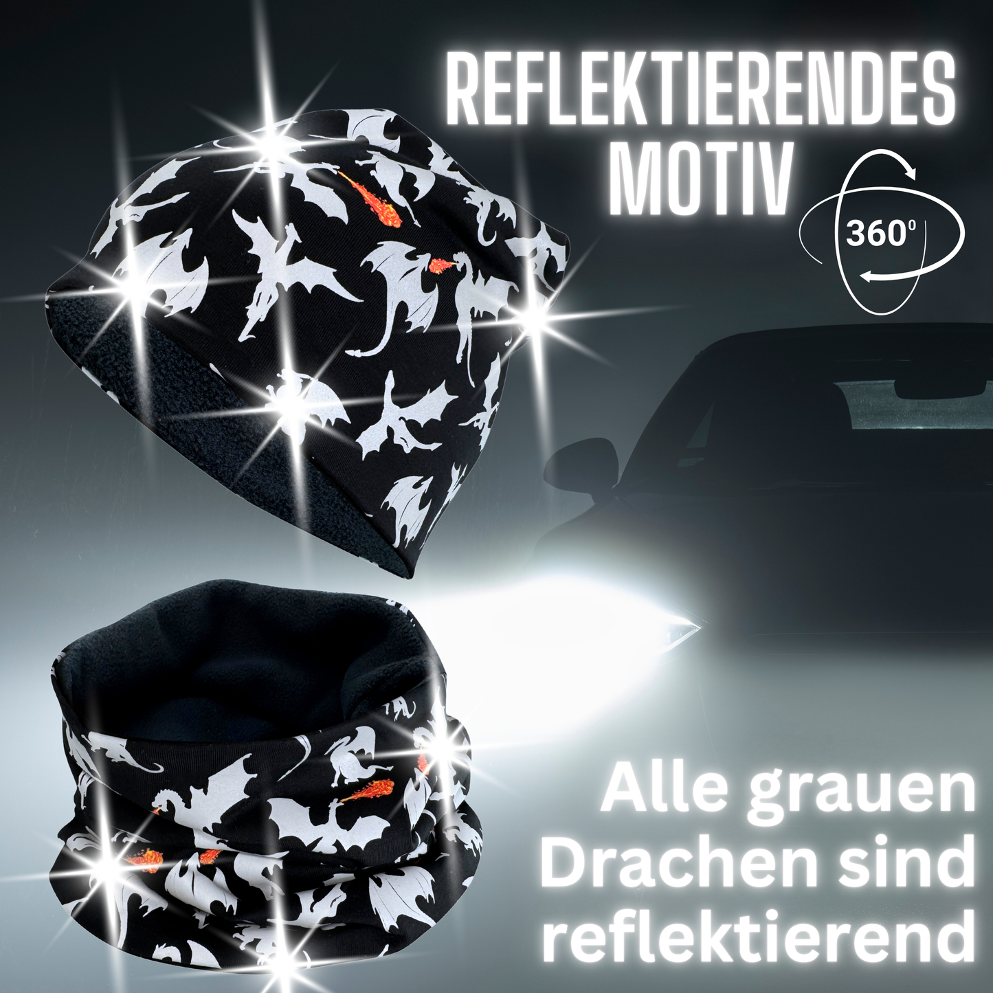 Kinder Reflektor Mütze & Loop Drachen