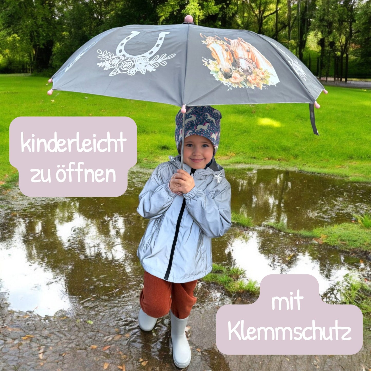 Magic Reflektor Regenschirm Pferd