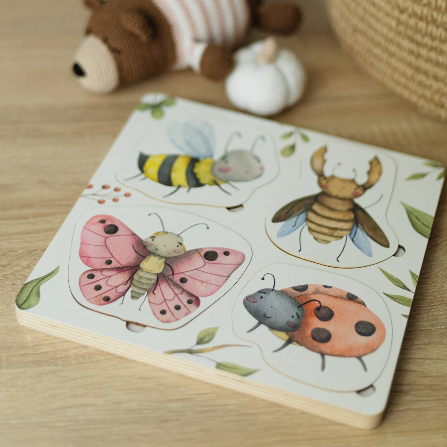 Holzpuzzle Lebenszyklus der Insekten