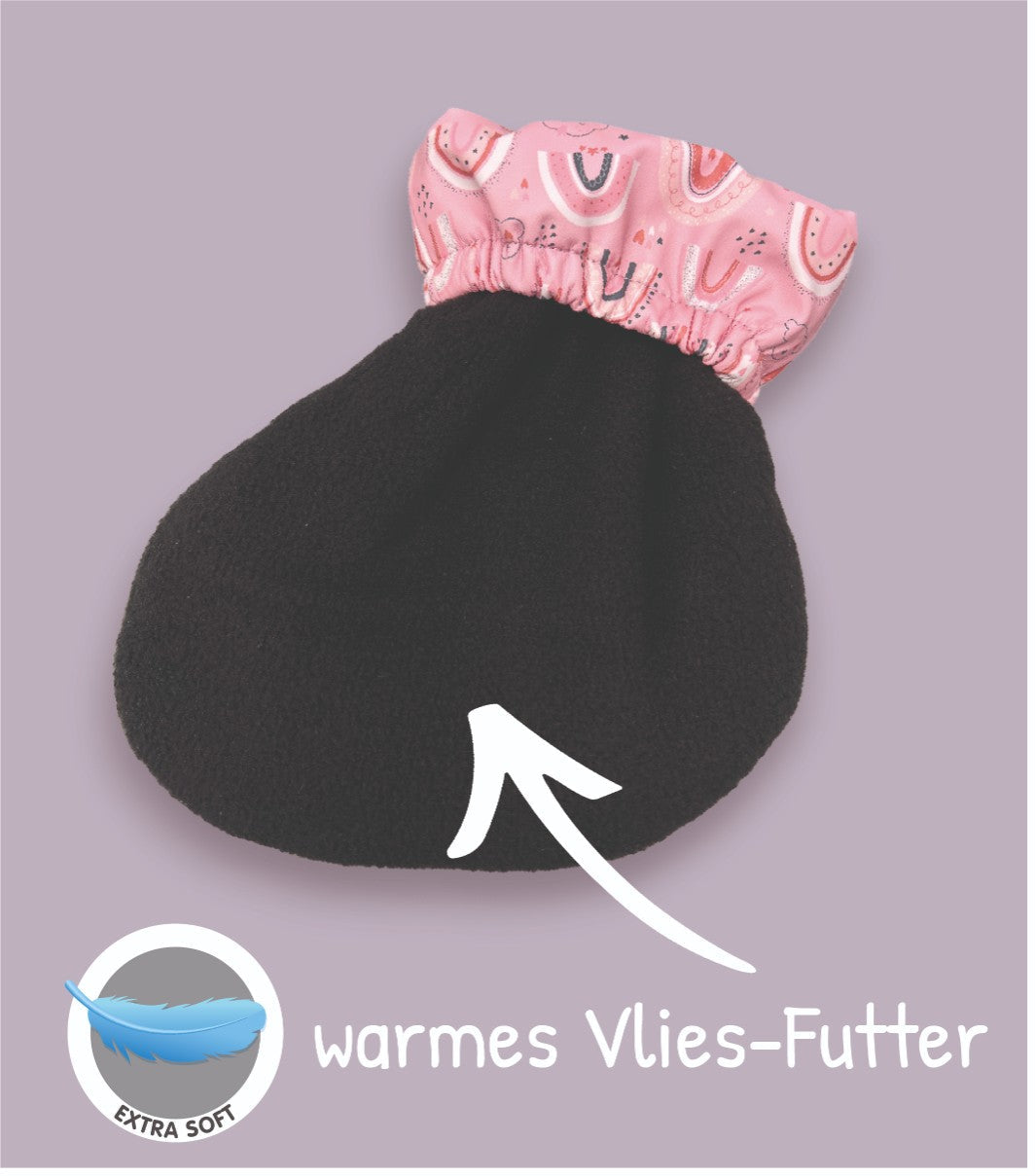 Regenfüßlinge mit Vlies - Regenbogen