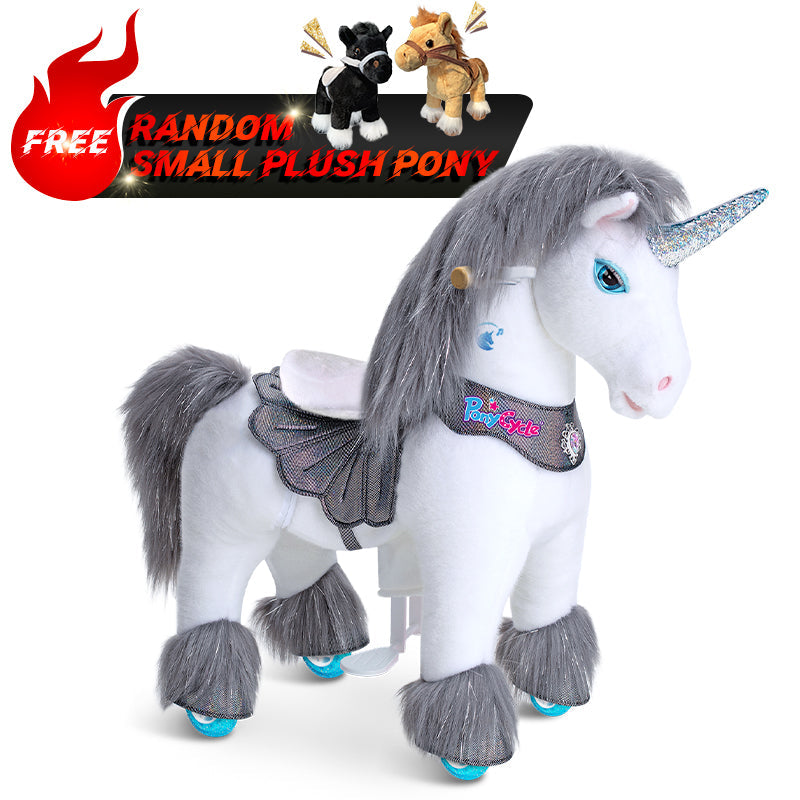 Modell Y®, graues Einhorn, reitbares Spielzeug für 3–4 Jahre