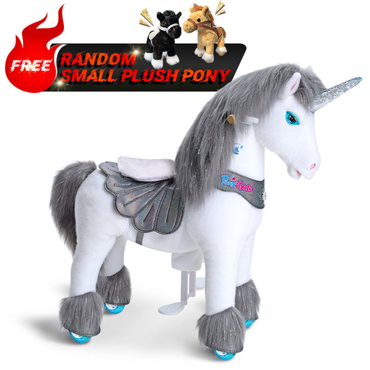 Modell Y®, graues Einhorn, reitbares Spielzeug für 4–7 Jahre